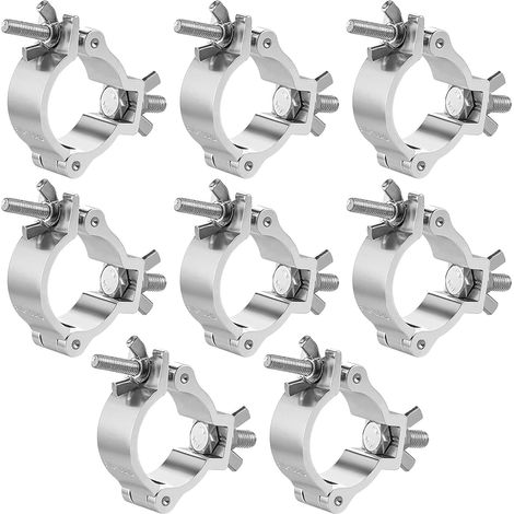 Pince De Fixation - 8 Pièces - Aluminium - Charge 80 Kg - Éclairage Scène - Argent (1/5)