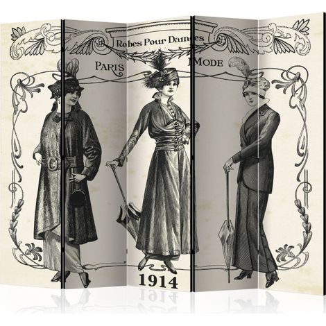Paravent 5 Volets "Dress 1914" 172x225cm (1/2)