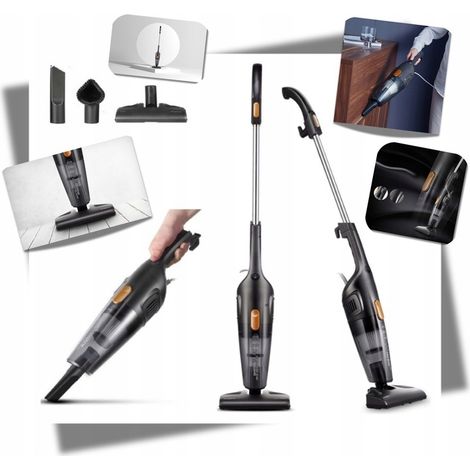 Aspiradora de mano sin bolsa DEERMA 600W 2 en 1, color negro.