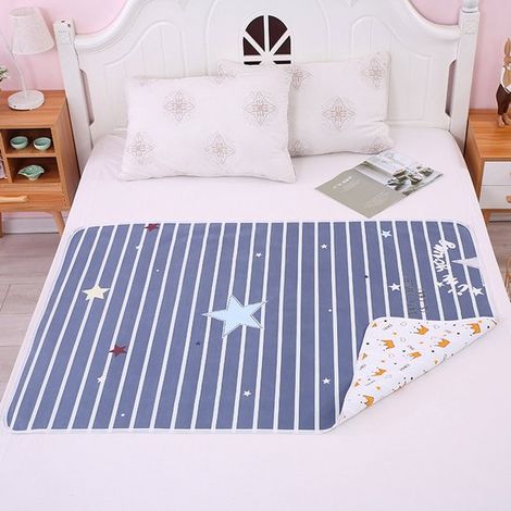 Tappetino igienico impermeabile per neonati / tappetino assorbente per pipì 100 x 150 cm, in TPU impermeabile, cotone e velluto assorbente, traspirante, double-face (1/5)