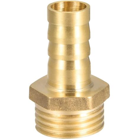 Raccord cannelé tuyau en laiton connecteur 12 mm Barbelé x1/2" G Mâle Raccord Tuyau D'arrosage, Connecteur Cannelé En Laiton Pour Pompe Eau (1/4)