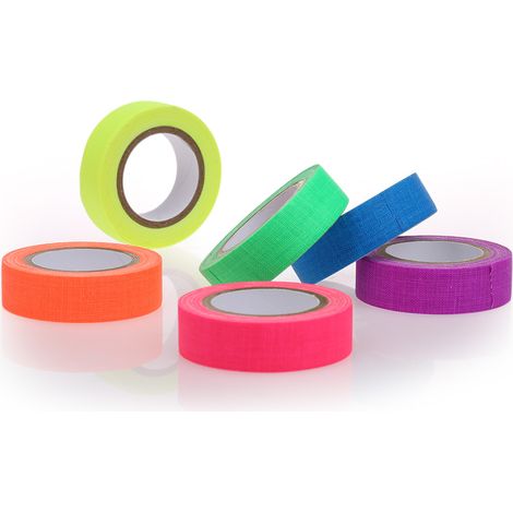 rouleaux de ruban adhésif fluorescent réactif UV rétroéclairé, 6 couleurs, 9 m par rouleau (1/5)