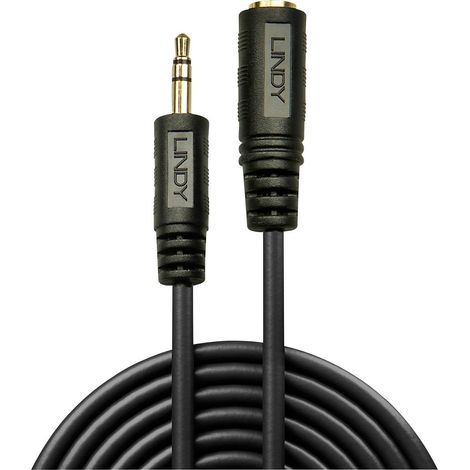 Rallonge LINDY 35656 Jack audio [1x Jack mâle 3.5 mm - 1x Jack femelle 3.5 mm] 10.00 m noir (1/3)