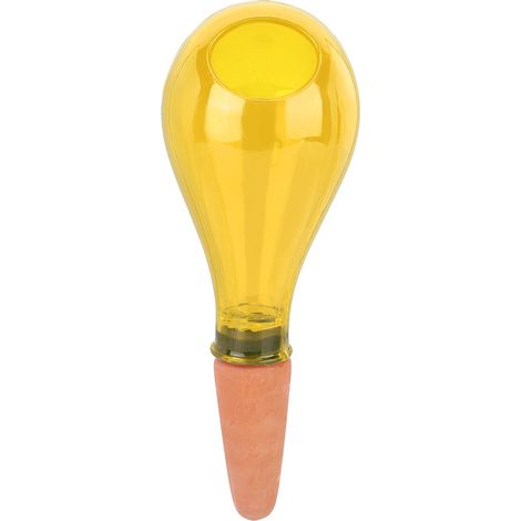 Arroseur Automatique Goutte à Goutte en Forme d'Ampoule, Dispositif d'Irrigation Autonome pour Plantes d'Intérieur et Extérieur, Terre Cuite et Plastique, Jaune (1/5)