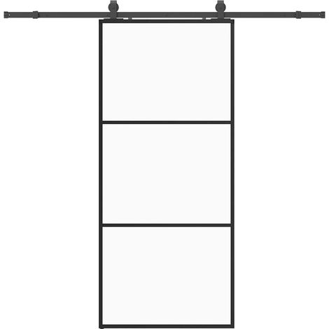 Maison Exclusive - Schiebetür mit Beschlag Schwarz 90x205 cm ESG-