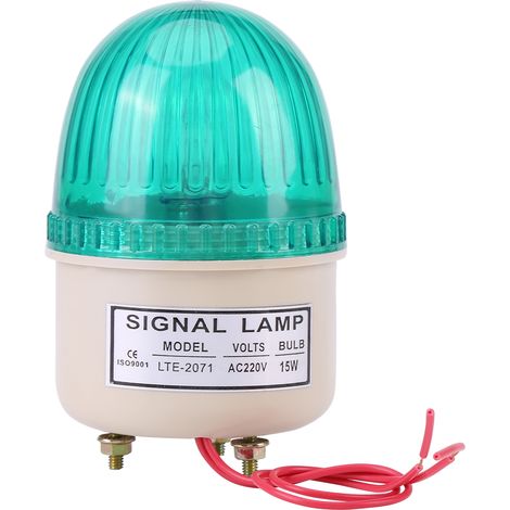 Ortviai Voyant d'alarme clignotant LED 220 V - Modèle LTE-2071 - Vert, 15 W, pour machine-outil industriel (1/5)