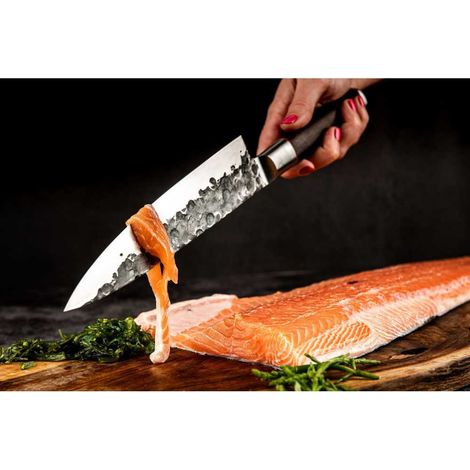 Couteau du chef - FORGED - SEBRA - Acier japonais 440C - Manche en bois Dalbergia - L 20,5 cm (1/4)