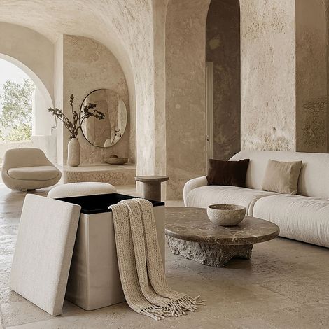Coffre Pouf Pliable - HOME DECO FACTORY - Emilia - Beige (1/5)
