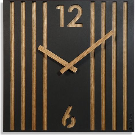 Horloge murale noire pour le salon Lamele 30 cm (1/5)