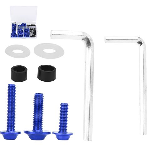 Kit de 158 pièces comprenant boulons de carénage universels, joints et clés, accessoire moto bleu (1/5)