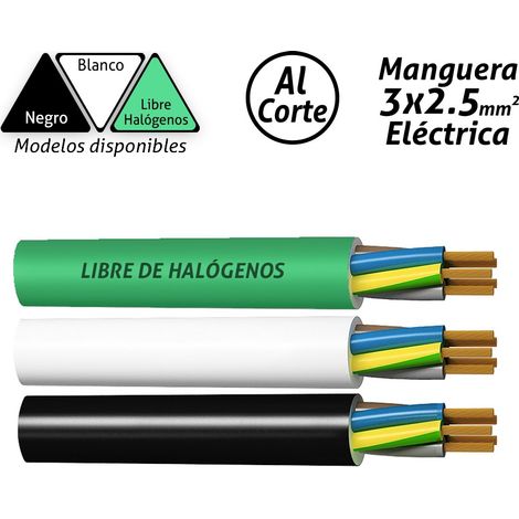 Manguera eléctrica 3x2.5mm2 Negro/Blanco RV-K - Libre Halógenos RZ1-K  Negro/Blanco RV-K - Libre Halógenos RZ1-K