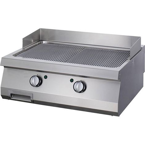 Heavy Duty Plaque de Gril - Rainuré - Double - Prof. 70 cm - Électrique - Maxima