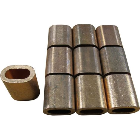 Oval Copper Ferrules Crimping Sleeves 5MM X10 (Stainless Wire Rope)