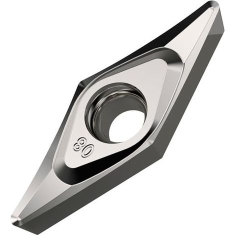 Drehwendeschneidplatte ISO VCGT 160404E-SF3:H07 Bohrungs-D. 4,4mm Farbe Silber (1/2)