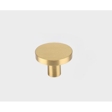 6 pomos redondos de latón dorado para cajones, tiradores decorativos para cocina, con destornillador, 20 x 25 mm