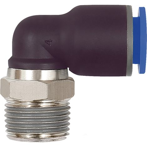 Riegler L-Steckverschraubung »Blaue Serie«, drehbar, R 3/8 außen, Ø 8 mm (1/3)