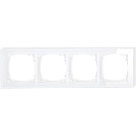 Karlik Universeller 4-fach Rahmen Weiß Glas-Effect