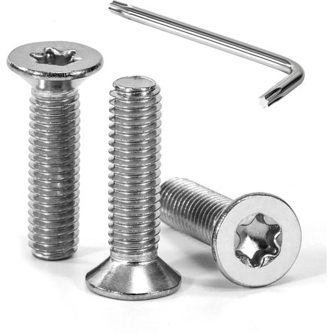 Vis à Tête Fraisée Torx M5 x 20 mm Vis à Six Pans Creux en Acier Inoxydable A2 V2A à Tête Fraisée Métaux avec Clé T25 Filetage Complet 30 Pièces (1/5)