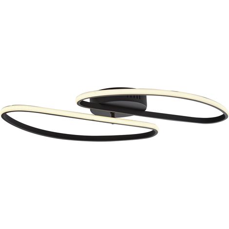 Design-Deckenleuchte matt schwarz 65 cm 3-Stufen-Dimmbar 2-flammig - Pepe