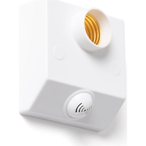 Sensor de Sonido Crepuscular de Pared para Bombillas E27 Casquillo Gordo Blanco (1/5)