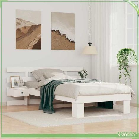 Cadre de lit - ABI - Blanc - Pin massif - 90 x 190 cm - 1 place (1/5)