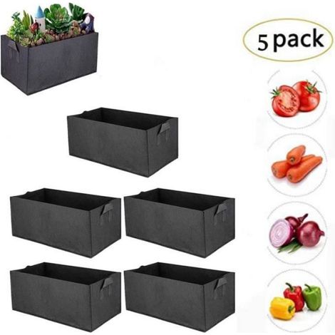 Sac de Plantation - Non spécifié - Rectangulaire - 5 Pcs - Tissu non tissé - Noir, Vert (1/4)