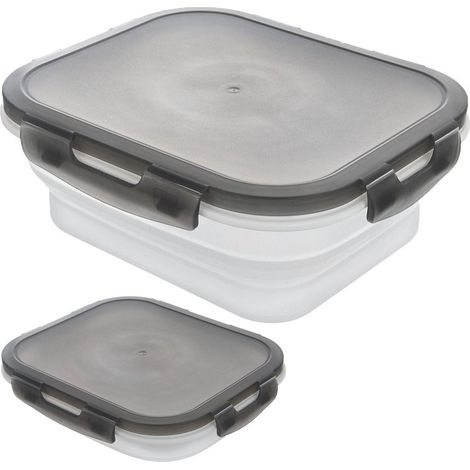 Recipiente plegable de silicona para alimentos KEMP de 1 litro con tapa y cierre hermético. (1/4)