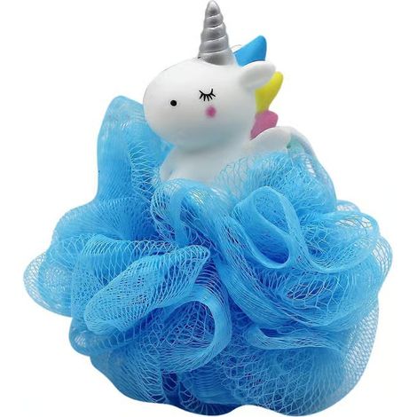 Filet de douche licorne, boule de douche, éponge de bain exfoliante en soie, nettoyant corporel pour enfants (1/5)