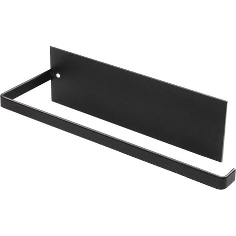 Portarotolo da parete, portarotolo non forato, portarotolo da cucina autoadesivo, 26 cm - nero (1/5)