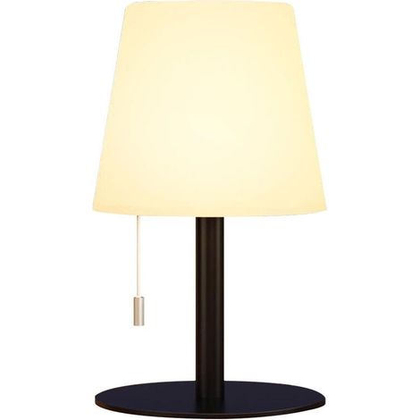 UlisemLampe de table LED à batterie d'extérieur moderne et créative,Avec 7 couleurs à intensité variable,Rechargeable par USB,Veilleuse pour chambre à coucher, chambre d'amis ou bureau (Noir) [Classe (1/4)