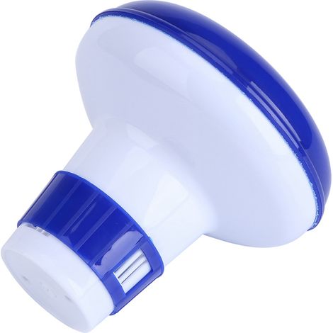 Schwimmender Chemikalienspender für Schwimmbäder und Spas, blau und weiß, Chlor oder Brom, in sich geschlossener Spender für Freibäder. (1/5)