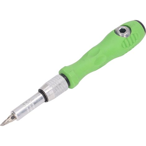 Lot de 32 tournevis avec embout aimanté, tige d'extension réglable et 30 embouts, acier au chrome-vanadium, vert argent, pour réparation téléphone ordinateur (1/5)