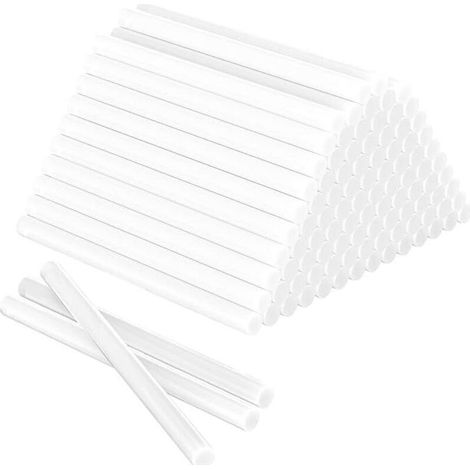 100 pièces Colle Chaude 7 x 150 mm, Bâton de Colle Blanc Universels pour Pistolet à Colle Chaude, Bâtonnets de Colle Chaude Séchage Rapide pour Bricolage, Artisanat, Réparations (1/4)