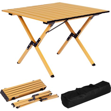 Klappbarer Campingtisch 60x60 cm mit Tasche, Kohlenstoffstahl