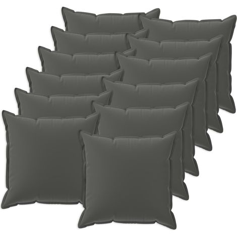 Kissenbezug 12 stk. HOUTEN Anthrazit 50 x 50 cm Polyester vidaXL