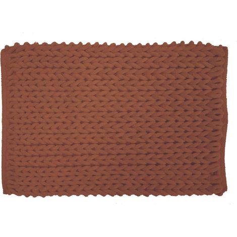Tapis de Bain en Chenille "Ariel" 50x80cm Terracotta