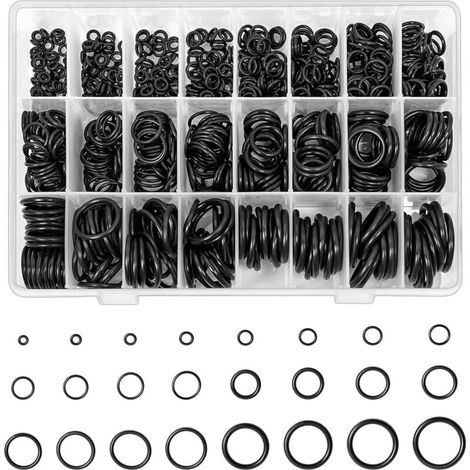 Pack of 740 assorted rubber O-rings, 24 sizes of O-rings for DIY and plumbing repairs, rubber washers, sealing washer sets (1/5)