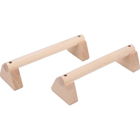 Lot de 2 barres de pompes en bois de hêtre, support et poutre d'équilibre en bois pour exercices à domicile, 30 cm / 11,8 pouces (1/5)
