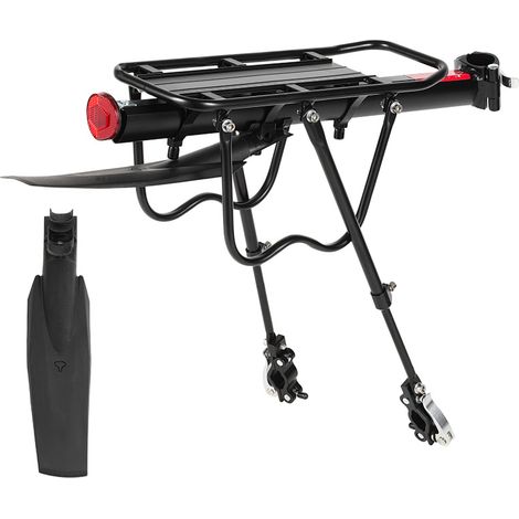 TolleTour Portapacchi posteriore universale per bici con riflettore e parafango – Carico massimo 50 kg