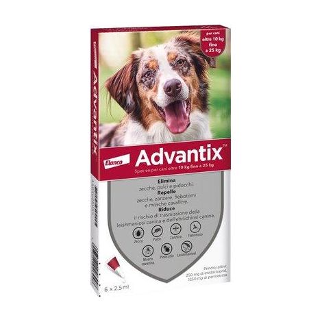 ANTIPARASSITARIO ADVANTIX CANI ELANCO - KG 10/25 CF=PZ 6- 1 confezioni