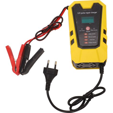 Chargeur de batterie automatique intelligent Smart Pulse, écran LCD, réparation de batterie voiture, prise UE 110-240V, ajustement automatique (1/5)