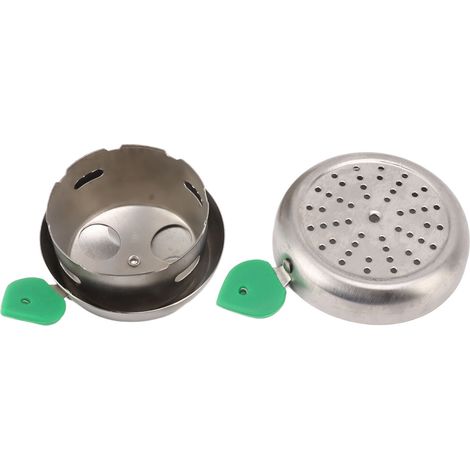 Porte-charbon pour narguilé en acier inoxydable à multiples trous avec manche en silicone, accessoire de fumage pour chicha (1/5)