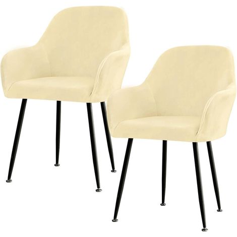 Elastischer Stretch Stuhlbezug mit Armlehne, 2er Set Schwarz Beige (1/5)