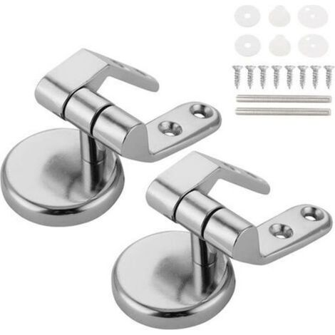 Charnière Siège Toilette - Alliage Zinc - Vis Acier Inoxydable - Compatible Tous Types WC - Lot de 2 (1/4)
