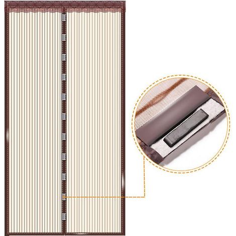 Moustiquaire de porte magnétique en fibre de verre avec fermeture automatique - 95 x 220 cm (1/4)