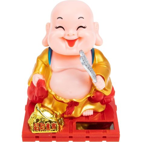 Statue Solaire Tête Mobile Bouddha du Maitreya pour Bureau Maison (1/5)