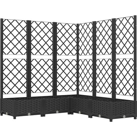 Maison Exclusive - Fioriera da Giardino con Graticcio Nero 120x120x121,5 cm in PP (1/5)