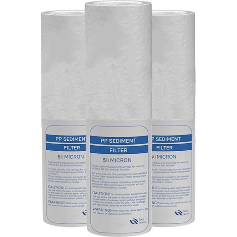 Desineo – Lot de 3 cartouches anti-sédiment 50 microns – Filtration précise pour porte filtre 9-3/4 - 10 Pouces – Matériau polypropylène