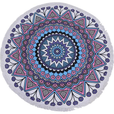 Serviette de Plage Extra Large Rond Doux et Épais en Microfibre Absorbante pour Voyage et Piscine Type B (1/5)