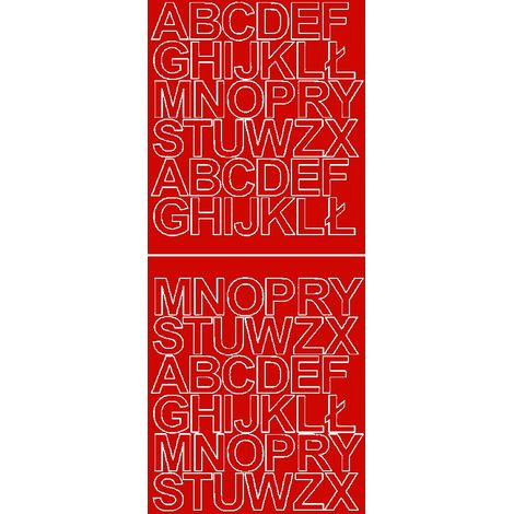 Letras autoadhesivas de 3,5 cm, pegatinas de lámina roja brillante